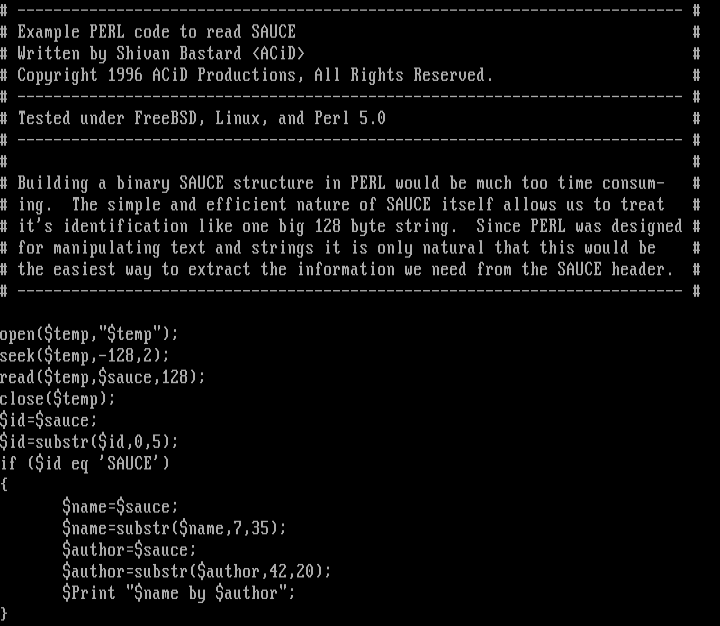 PERL SAUCE Reader by Shivan Bastard
