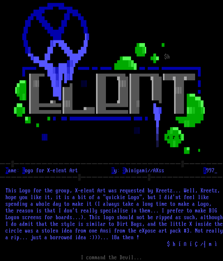 Logo for X-elent Art by Shinigami