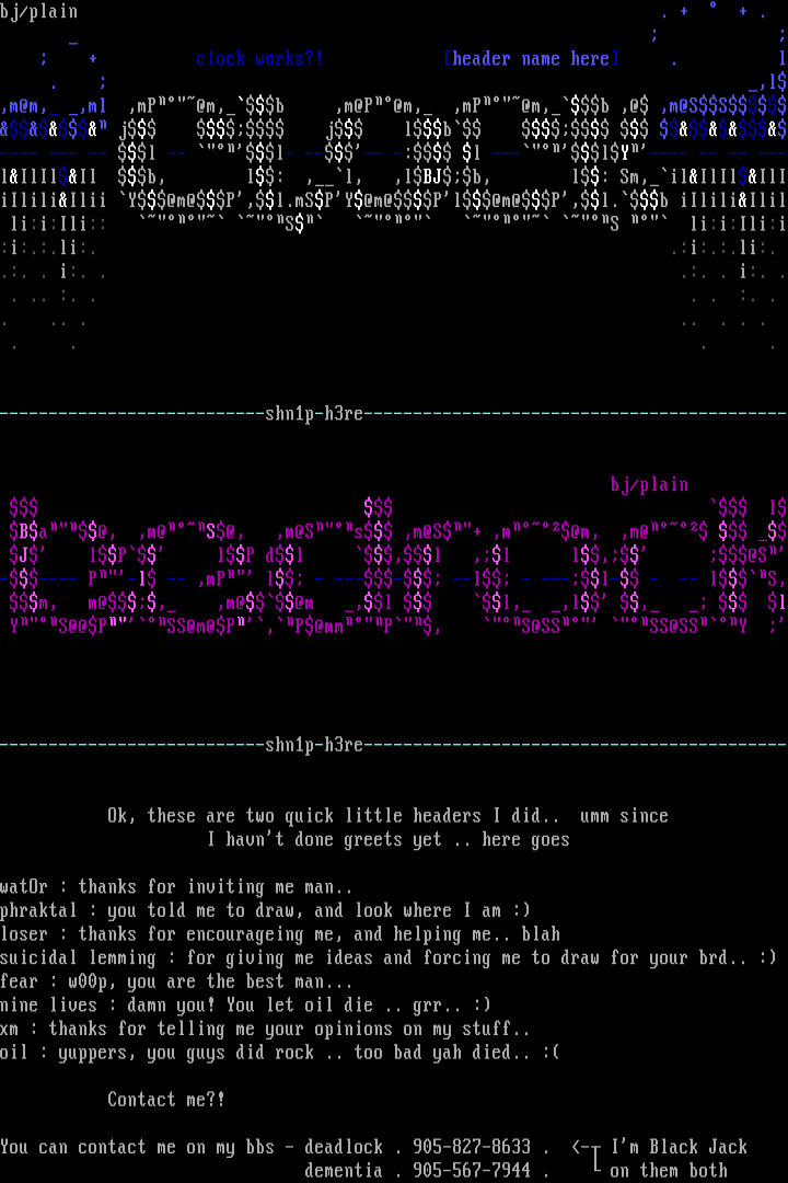 Fonts Ascii Collie #1 by Black Jack